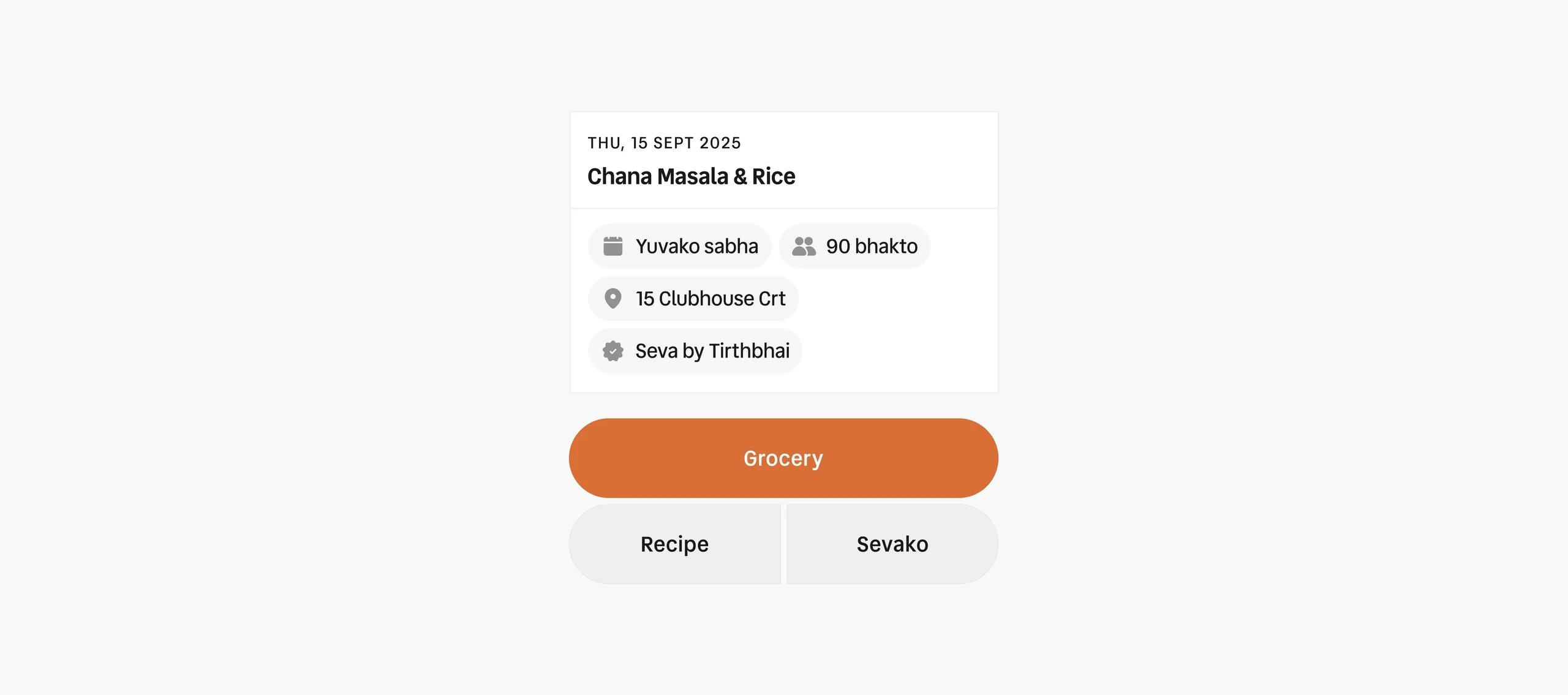 Visual design focusing on big touch targets