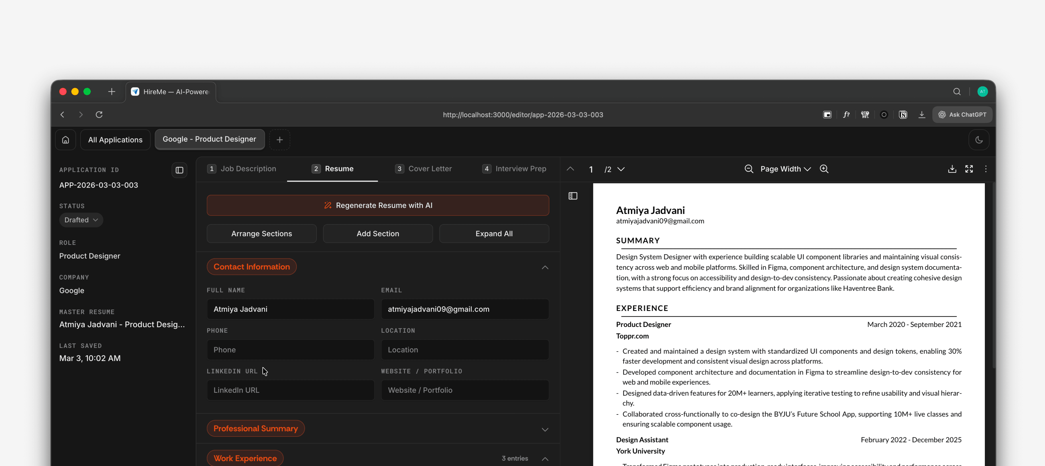 Hireme.so - Project Snapshot