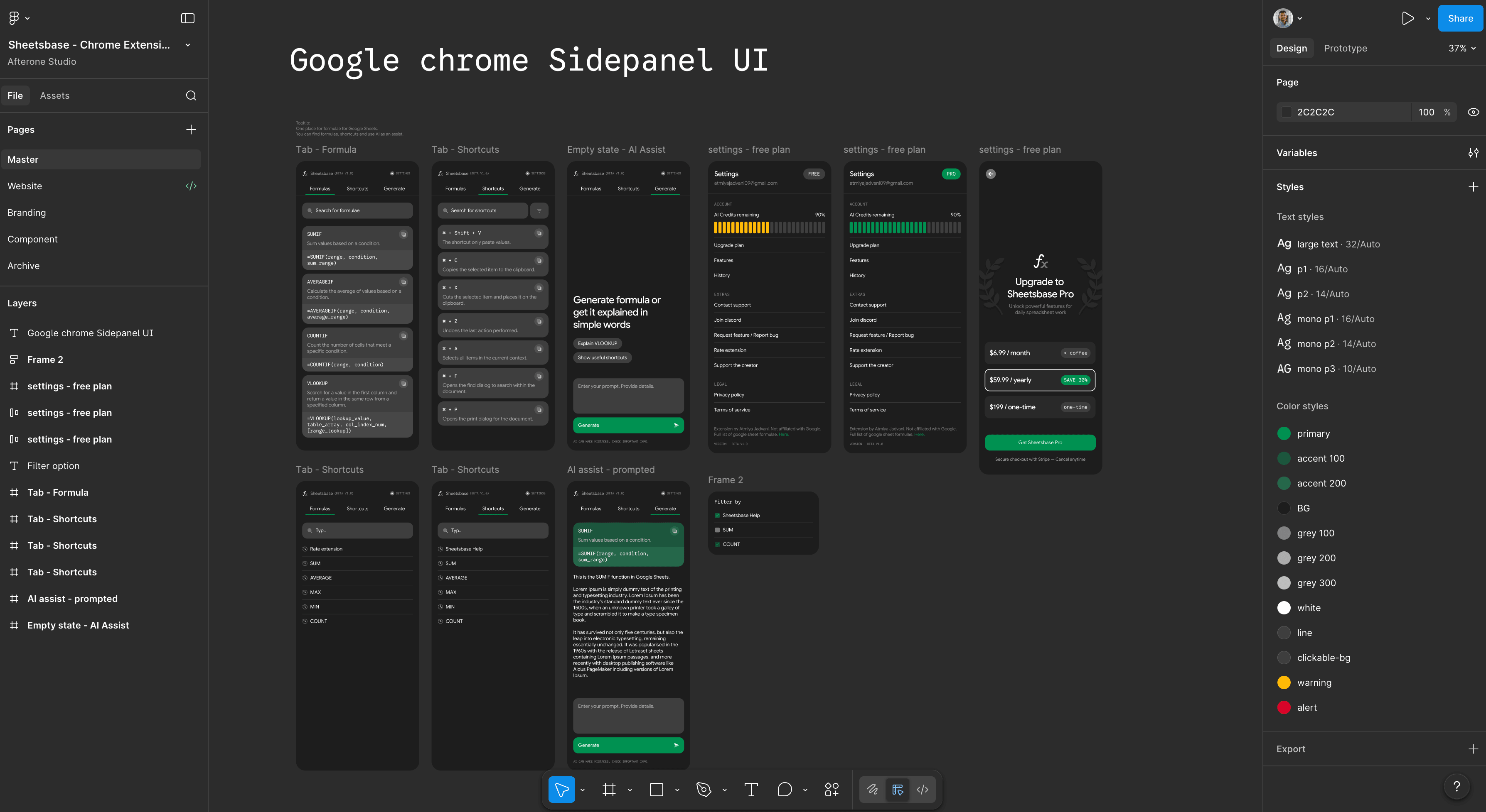Early wireframe explorations and design iterations