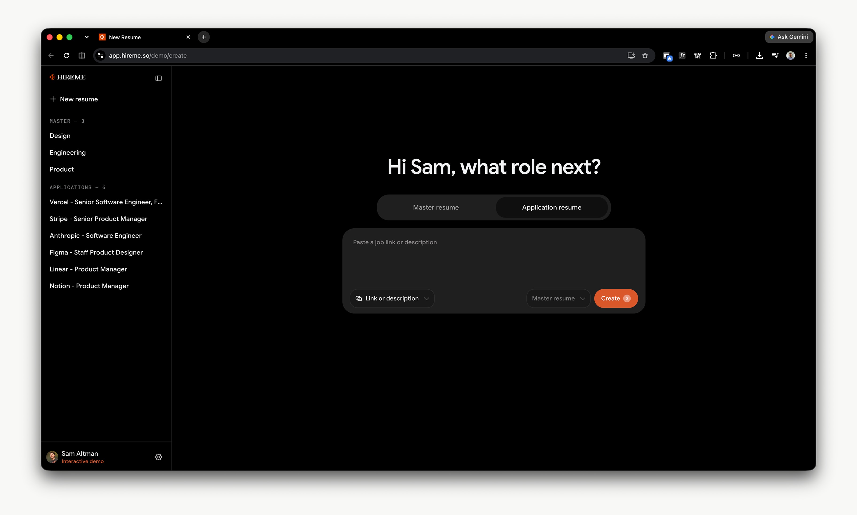 Hireme.so - AI resume builder, application tracking, and interview prep