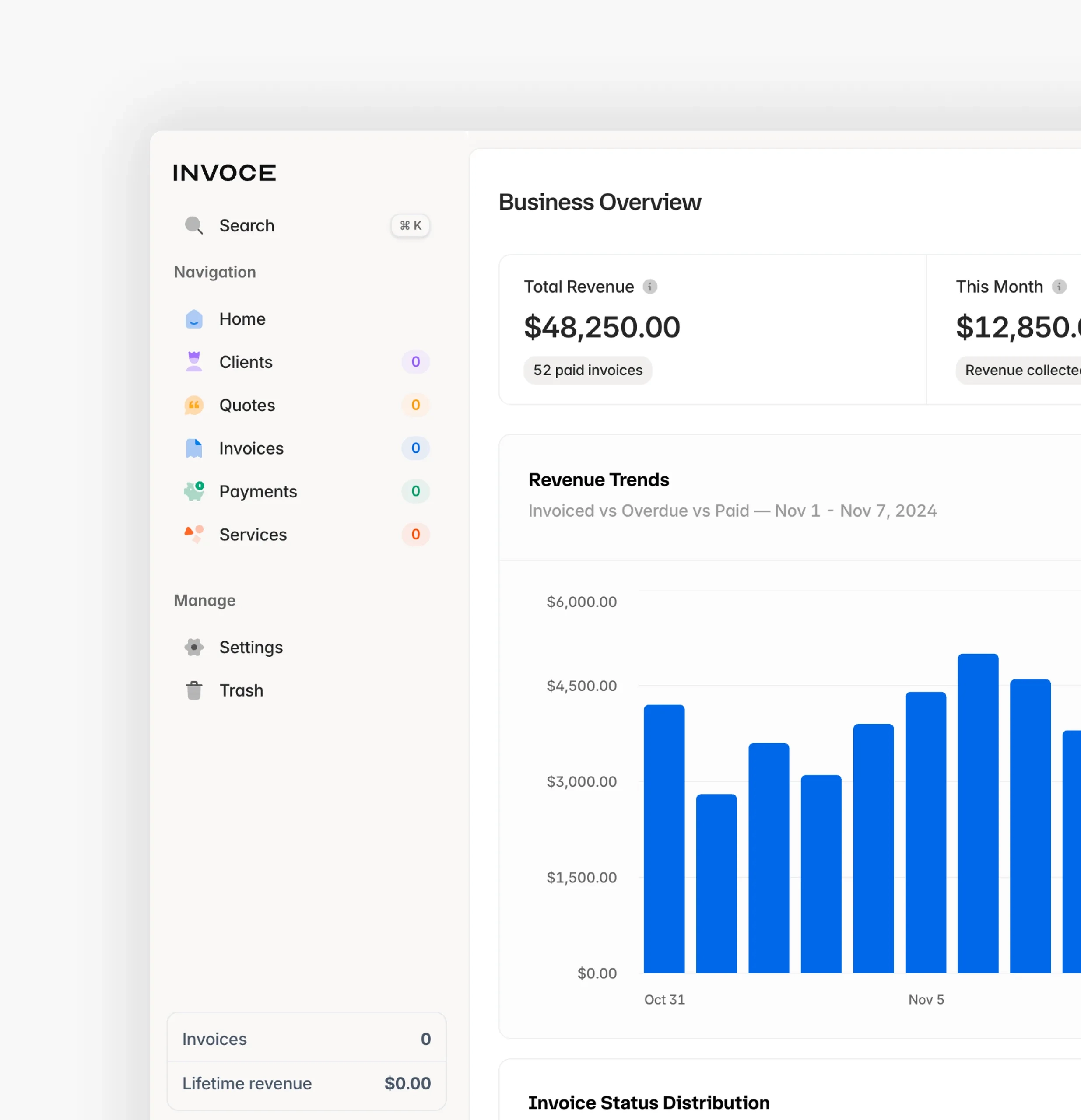 Invoce.ai - Conversational UI and real-time preview interface