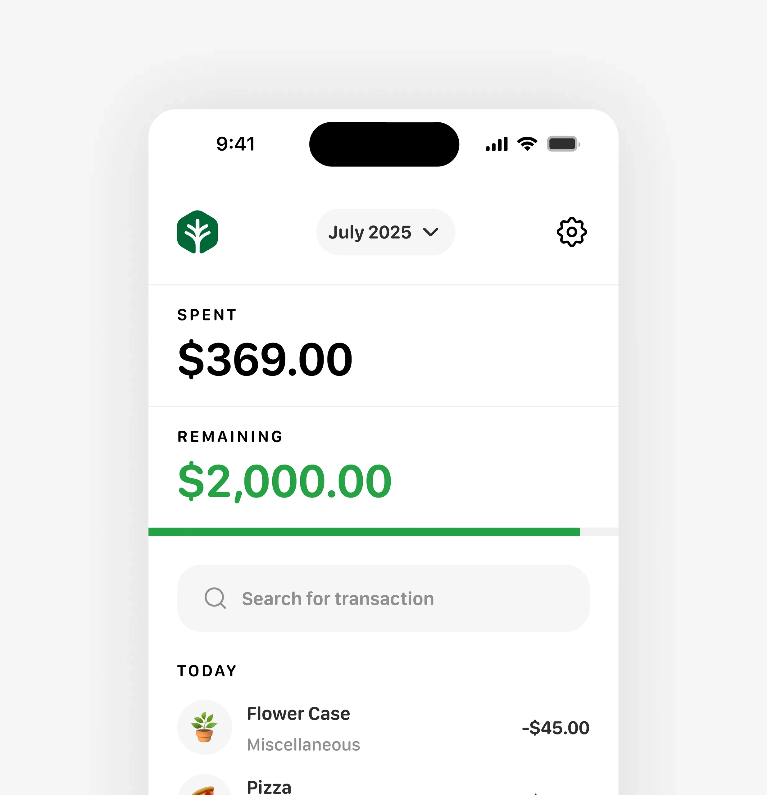 Spendmo - Clean, minimalist expense tracking UI
